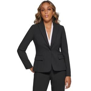 CALVIN KLEIN NWT $99 Black Single Button Blazer Size 4P